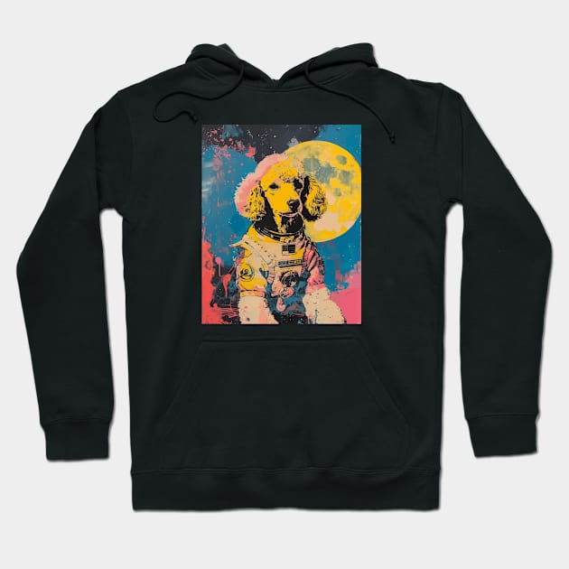 Vintage and vivid royal poodle dog astronaut portrait Hoodie by etherElric